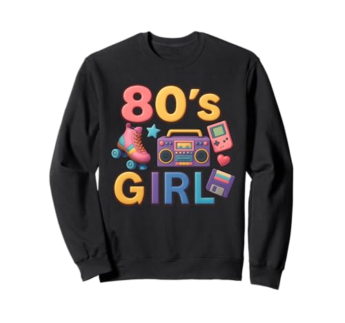 Retro 80er Jahre Mädchen Old School Girl Throwback 80er Jahre Vibe Sweatshirt Retro 80er Jahre Mädchen Old School Girl Throwback 80er Jahre Vibe Sweatshirt von Funny Van Gogh Inspired T-Rex Graphic