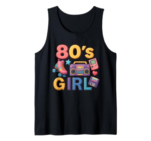 Retro 80er Jahre Mädchen Old School Girl Throwback 80er Jahre Vibe Tank Top Retro 80er Jahre Mädchen Old School Girl Throwback 80er Jahre Vibe Tank Top von Funny Van Gogh Inspired T-Rex Graphic