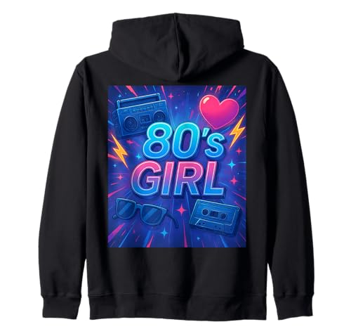 Retro Vibes 80er Jahre Girl Cool Throwback Fun Memories Kapuzenjacke Retro Vibes 80er Jahre Girl Cool Throwback Fun Memories Kapuzenjacke von Funny Van Gogh Inspired T-Rex Graphic