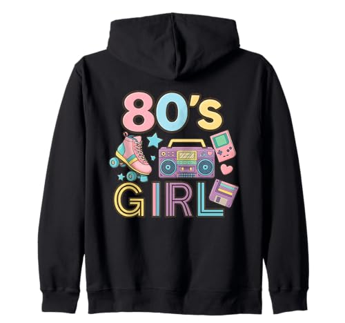 Vintage 80er Jahre Mädchen Old School Memory Throwback 80er Jahre Vibe Kapuzenjacke Vintage 80er Jahre Mädchen Old School Memory Throwback 80er Jahre Vibe Kapuzenjacke von Funny Van Gogh Inspired T-Rex Graphic