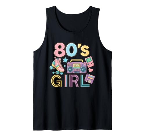 Vintage 80er Jahre Mädchen Old School Memory Throwback 80er Jahre Vibe Tank Top Vintage 80er Jahre Mädchen Old School Memory Throwback 80er Jahre Vibe Tank Top von Funny Van Gogh Inspired T-Rex Graphic