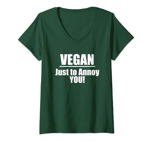 Damen Vegan nur um dich zu nerven! T-shirt T-Shirt mit V-Ausschnitt Damen Vegan nur um dich zu nerven! T-shirt T-Shirt mit V-Ausschnitt von Funny Vegan Vegetarian Gifts Shirts
