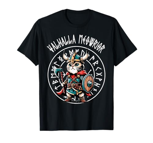 Viking Cat Warrior Nordische Katzengrafik für Herren, Damen und Kinder T-Shirt von Funny Viking Cat Graphic For Cat Lovers Co