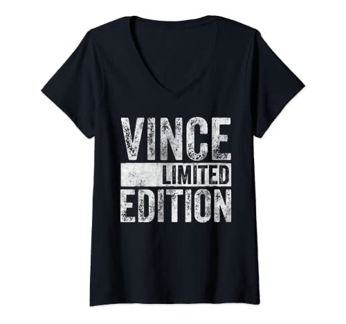Damen Lustiges personalisiertes Namensscherz-Shirt Vince Limited Edition T-Shirt mit V-Ausschnitt Damen Lustiges personalisiertes Namensscherz-Shirt Vince Limited Edition T-Shirt mit V-Ausschnitt von Funny Vince Limited Edition Shirts
