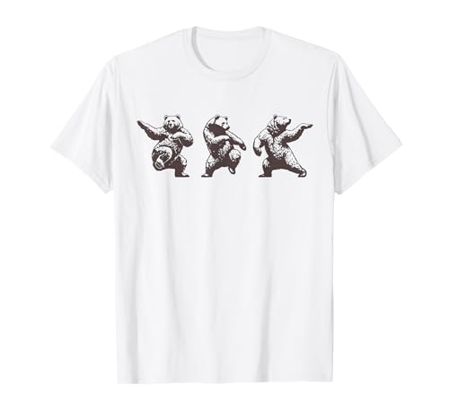 Lustiger Bär tanzende Grafik für Tierliebhaber, Männer, Frauen, Kinder T-Shirt von Funny Vintage Bear Tee