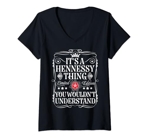 Damen Hennessy Name It's A Hennessy Thing You Wouldn't Understand T-Shirt mit V-Ausschnitt Damen Hennessy Name It's A Hennessy Thing You Wouldn't Understand T-Shirt mit V-Ausschnitt von Funny Vintage Hennessy Name T-Shirts And Gifts