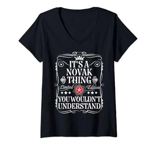 Damen Novak Name It's A Novak Thing You Wouldn't Understand T-Shirt mit V-Ausschnitt Damen Novak Name It's A Novak Thing You Wouldn't Understand T-Shirt mit V-Ausschnitt von Funny Vintage Novak Name T-Shirts And Gifts