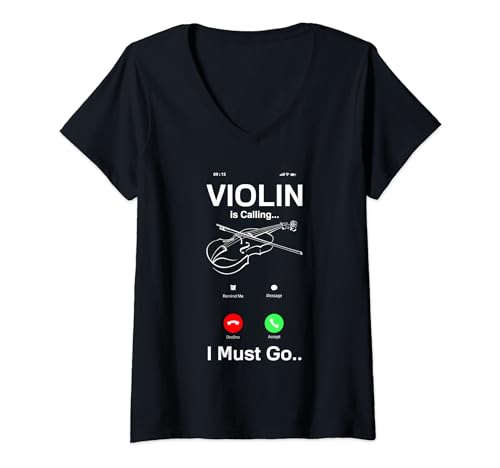 Damen Violin Is Calling Funny Violinist Violin Player Violine T-Shirt mit V-Ausschnitt Damen Violin Is Calling Funny Violinist Violin Player Violine T-Shirt mit V-Ausschnitt von Funny Violinist Violin Player Violin Apparel Gifts