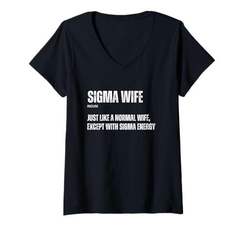 Damen Lustige Sigma-Frau Lustige Gen Alpha Sigma-Familien-Meme-Familie T-Shirt mit V-Ausschnitt Damen Lustige Sigma-Frau Lustige Gen Alpha Sigma-Familien-Meme-Familie T-Shirt mit V-Ausschnitt von Funny Viral Sigma Family Memes Apparel