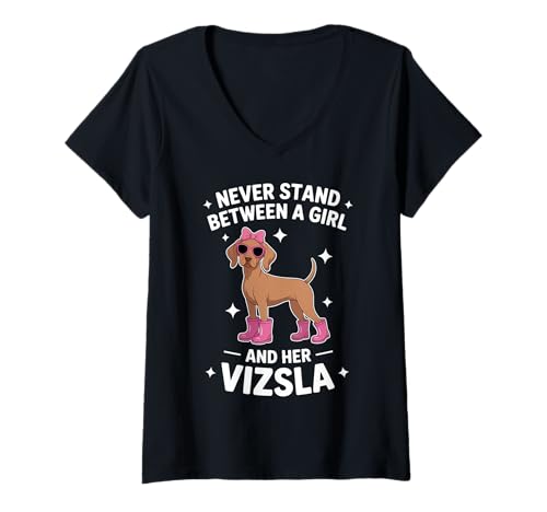 Damen Vizsla Girl Lustiges Vizsla T-Shirt mit V-Ausschnitt Damen Vizsla Girl Lustiges Vizsla T-Shirt mit V-Ausschnitt von Funny Vizsla Cool Vizsla Girl Design