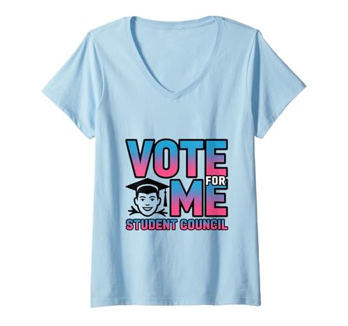 Damen Vote for Me Student Council Lustige Schulwahlkampagne T-Shirt mit V-Ausschnitt von Funny Vote for Me Student Council Gifts & Apparel