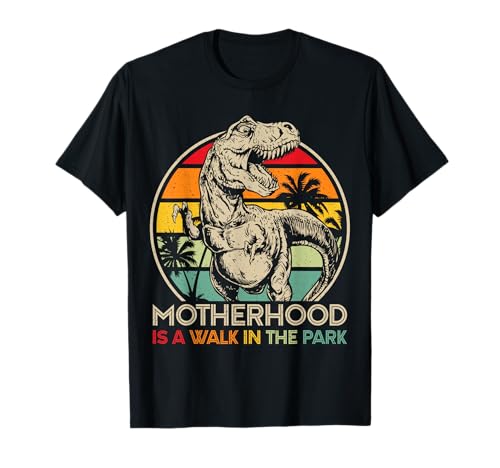 Vintage Motherhood Is A Walk In The Park Mama Mommy Dinosaurier T-Shirt Vintage Motherhood Is A Walk In The Park Mama Mommy Dinosaurier T-Shirt von Funny Walk In The Park Mama Dinosaur Gift For Mom
