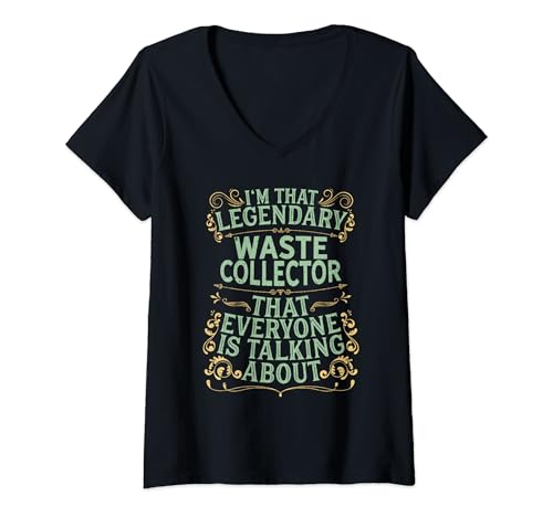 Damen Müllsammler - Legendärer Müllsammler T-Shirt mit V-Ausschnitt Damen Müllsammler - Legendärer Müllsammler T-Shirt mit V-Ausschnitt von Funny Waste Collector Gift for Men & Women