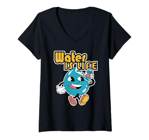 Damen Water is Life Drop Keep clean Trinkwasser Geschenk T-Shirt mit V-Ausschnitt Damen Water is Life Drop Keep clean Trinkwasser Geschenk T-Shirt mit V-Ausschnitt von Funny Water Day designs