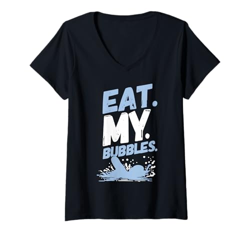 Damen Eat My Bubbles Lustiges Schwimmen T-Shirt mit V-Ausschnitt Damen Eat My Bubbles Lustiges Schwimmen T-Shirt mit V-Ausschnitt von Funny Water Sports Gifts For Swimmers