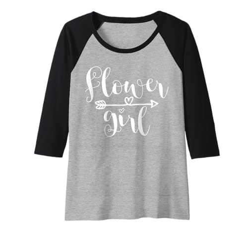 Damen Blumenmädchen Pfeil Herz Hochzeit und Junggesellinnenabschied Raglan Damen Blumenmädchen Pfeil Herz Hochzeit und Junggesellinnenabschied Raglan von Funny Wedding Apparel For Bachelor Party