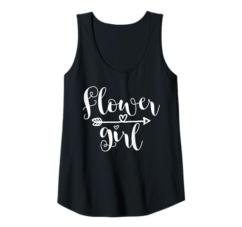 Damen Blumenmädchen Pfeil Herz Hochzeit und Junggesellinnenabschied Tank Top Damen Blumenmädchen Pfeil Herz Hochzeit und Junggesellinnenabschied Tank Top von Funny Wedding Apparel For Bachelor Party