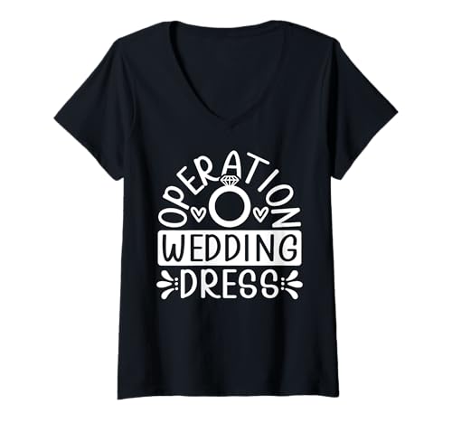 Damen Operation Hochzeitskleid Lustig Passende Junggesellinnenabschied T-Shirt mit V-Ausschnitt von Funny Wedding Apparel For Bachelor Party