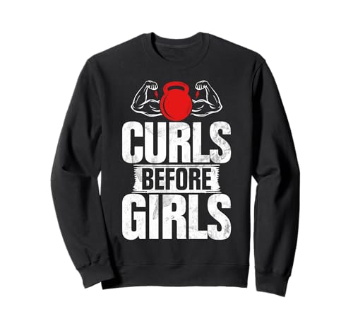 Curls Before Girls Gewichtheben Bizeps Fitness Bodybuilding Sweatshirt Curls Before Girls Gewichtheben Bizeps Fitness Bodybuilding Sweatshirt von Funny Weightlifting Gym Quote Gifts Men Women