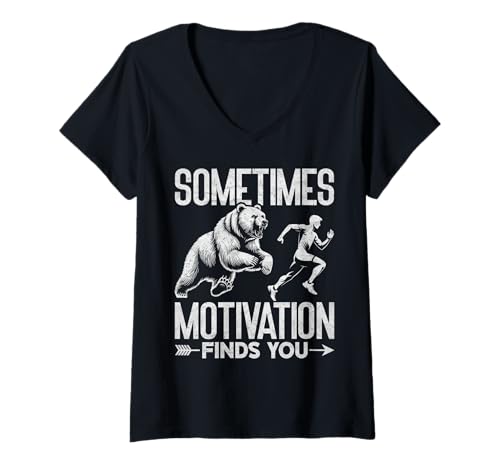 Damen Manchmal Macht Dich Motivation lustig Fitnesstraining T-Shirt mit V-Ausschnitt von Funny Weightlifting Gym Quote Gifts Men Women