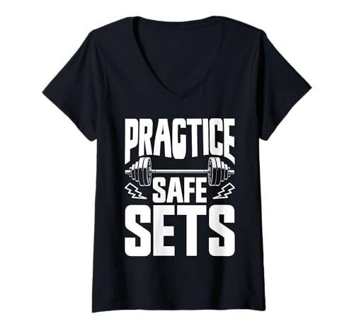 Damen Übungssichere Sets Workout Training Gewichtheben Gym Lover T-Shirt mit V-Ausschnitt Damen Übungssichere Sets Workout Training Gewichtheben Gym Lover T-Shirt mit V-Ausschnitt von Funny Weightlifting Gym Quote Gifts Men Women