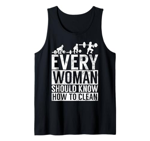 Jede Frau sollte wissen, wie Man das Training von Mädchen reinigt Tank Top Jede Frau sollte wissen, wie Man das Training von Mädchen reinigt Tank Top von Funny Weightlifting Gym Quote Gifts Men Women