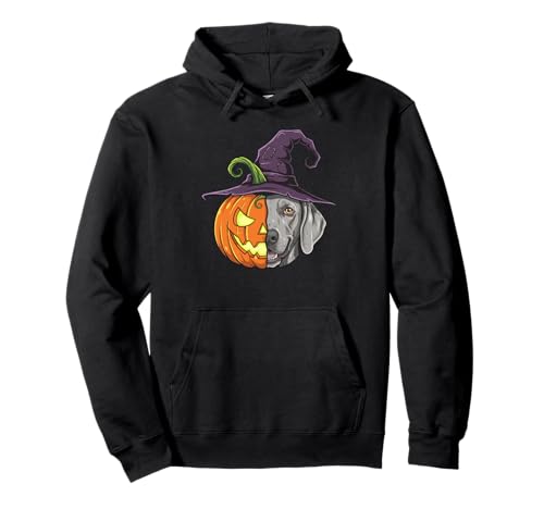 Weimaraner Kürbis Jack O Laterne Halloween Kinder Herren Damen Pullover Hoodie von Funny Weimaraner Lovers Halloween Pumpkin Outfits