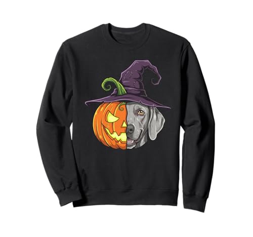 Weimaraner Kürbis Jack O Laterne Halloween Kinder Herren Damen Sweatshirt von Funny Weimaraner Lovers Halloween Pumpkin Outfits
