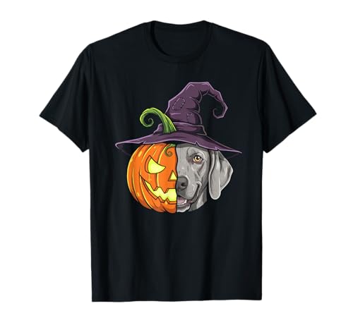 Weimaraner Kürbis Jack O Laterne Halloween Kinder Herren Damen T-Shirt von Funny Weimaraner Lovers Halloween Pumpkin Outfits