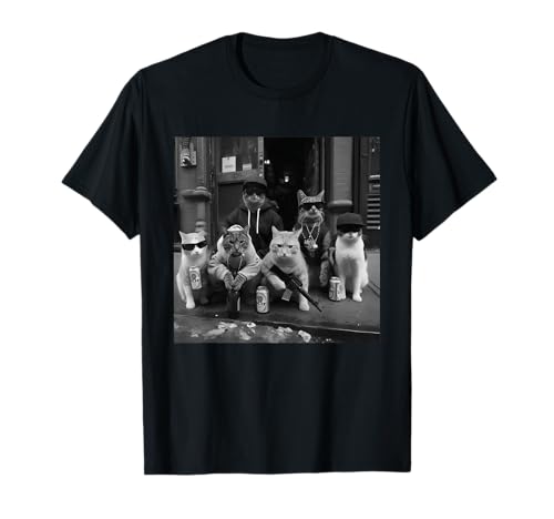 Thug Cat Gang Meme Lustiger Streetcore-Humor Herren Damen T-Shirt Thug Cat Gang Meme Lustiger Streetcore-Humor Herren Damen T-Shirt von Funny Weird Cat Meme Tee Shirt