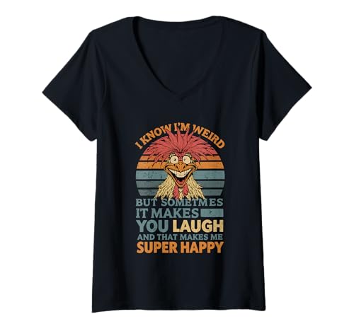 Damen Lustiges Zitat I Know I'm Weird But Sometimes It Make You Laugh T-Shirt mit V-Ausschnitt Damen Lustiges Zitat I Know I'm Weird But Sometimes It Make You Laugh T-Shirt mit V-Ausschnitt von Funny Weird Laughing chicken Rooster Apparel