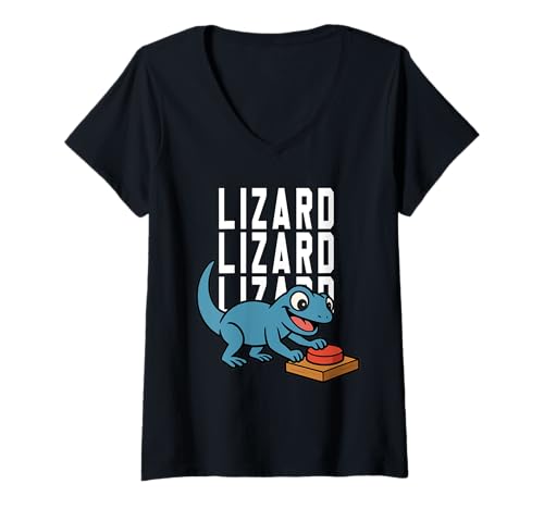 Damen Lizard Lizard Lizard Lustiges Meme T-Shirt mit V-Ausschnitt Damen Lizard Lizard Lizard Lustiges Meme T-Shirt mit V-Ausschnitt von Funny Weirdcore Animal Lizard Lizard Lizard Meme