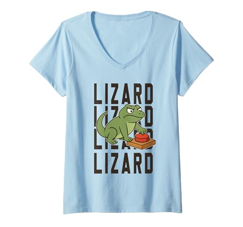 Damen Lizard Lizard Lizard Lustiges Meme T-Shirt mit V-Ausschnitt Damen Lizard Lizard Lizard Lustiges Meme T-Shirt mit V-Ausschnitt von Funny Weirdcore Animal Lizard Lizard Lizard Meme