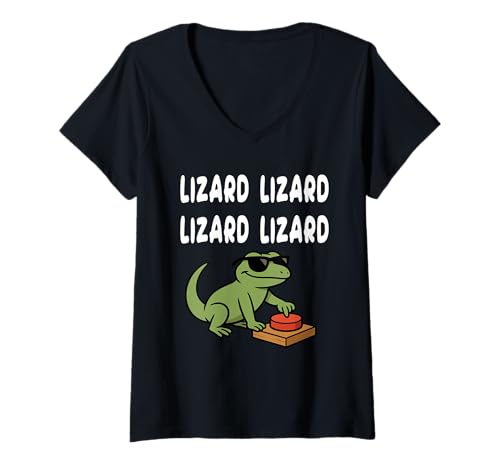 Damen Lizard Lizard Lizard Lustiges Meme T-Shirt mit V-Ausschnitt Damen Lizard Lizard Lizard Lustiges Meme T-Shirt mit V-Ausschnitt von Funny Weirdcore Animal Lizard Lizard Lizard Meme