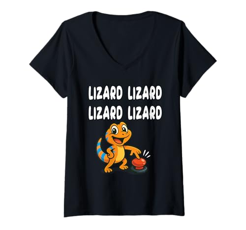 Damen Lizard Lizard Lizard Lustiges Meme T-Shirt mit V-Ausschnitt Damen Lizard Lizard Lizard Lustiges Meme T-Shirt mit V-Ausschnitt von Funny Weirdcore Animal Lizard Lizard Lizard Meme