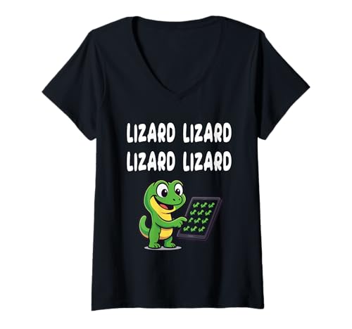 Damen Lizard Lizard Lizard Lustiges Meme T-Shirt mit V-Ausschnitt Damen Lizard Lizard Lizard Lustiges Meme T-Shirt mit V-Ausschnitt von Funny Weirdcore Animal Lizard Lizard Lizard Meme