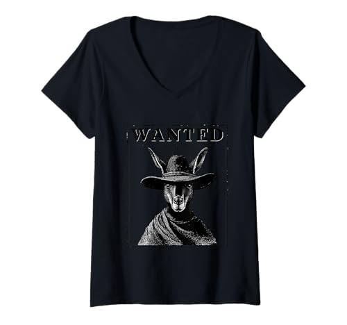 Damen Känguru Cowboy Rodeo Cowgirl Western Country Australien T-Shirt mit V-Ausschnitt Damen Känguru Cowboy Rodeo Cowgirl Western Country Australien T-Shirt mit V-Ausschnitt von Funny Western Country Cowboy Kangaroo Animal