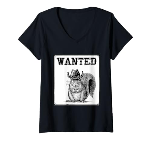 Damen Country Cowboy Eichhörnchen Vintage Rodeo Cowgirl Western T-Shirt mit V-Ausschnitt Damen Country Cowboy Eichhörnchen Vintage Rodeo Cowgirl Western T-Shirt mit V-Ausschnitt von Funny Western Country Cowboy Squirrel Animal