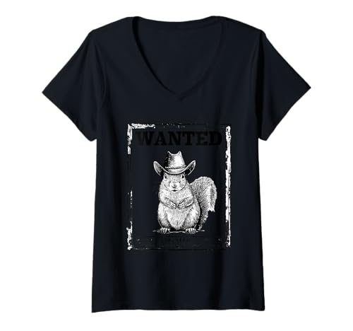 Damen Country Cowboy Eichhörnchen Vintage Rodeo Cowgirl Western T-Shirt mit V-Ausschnitt Damen Country Cowboy Eichhörnchen Vintage Rodeo Cowgirl Western T-Shirt mit V-Ausschnitt von Funny Western Country Cowboy Squirrel Animal