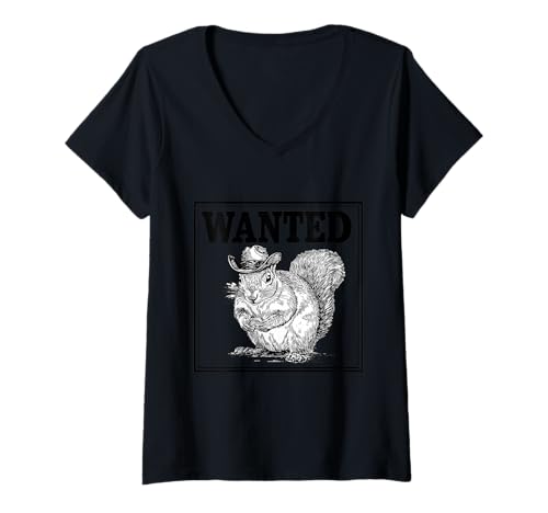 Damen Country Cowboy Eichhörnchen Vintage Rodeo Cowgirl Western Texax T-Shirt mit V-Ausschnitt Damen Country Cowboy Eichhörnchen Vintage Rodeo Cowgirl Western Texax T-Shirt mit V-Ausschnitt von Funny Western Country Cowboy Squirrel Animal