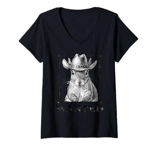 Damen Eichhörnchen Cowboy Rodeo Cowgirl Vintage Western Country T-Shirt mit V-Ausschnitt Damen Eichhörnchen Cowboy Rodeo Cowgirl Vintage Western Country T-Shirt mit V-Ausschnitt von Funny Western Country Cowboy Squirrel Animal