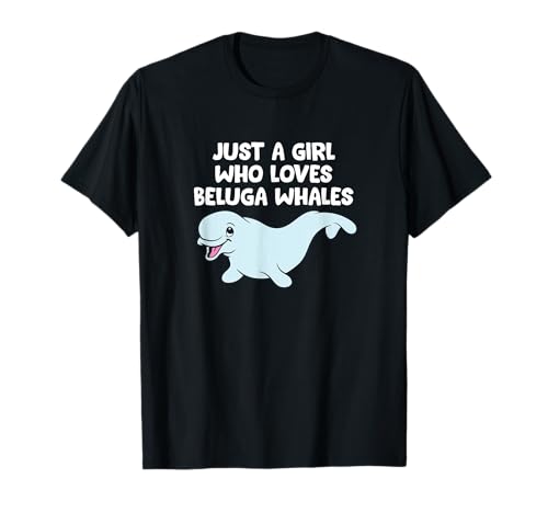 Süßes Wal-Geschenk, nur ein Mädchen, das Beluga-Wale liebt. T-Shirt Süßes Wal-Geschenk, nur ein Mädchen, das Beluga-Wale liebt. T-Shirt von Funny Whale And Orca Tees