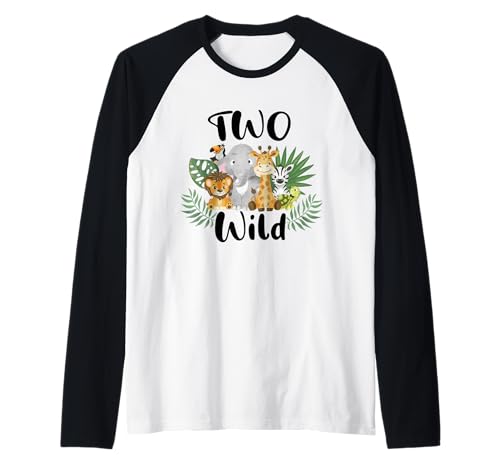 Kids Two Wild, für Jungen zum 2. Geburtstag, lustiges Wildtier, für Kleinkinder Raglan von Funny Wild Animals Birthday Kids Toddler Boy Girls