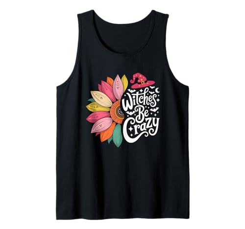 Witches Be Crazy Halloween Witch Sunflower Funny Girls Party Tank Top Witches Be Crazy Halloween Witch Sunflower Funny Girls Party Tank Top von Funny Witch Girls Trip Salem for Womens by GnineZa