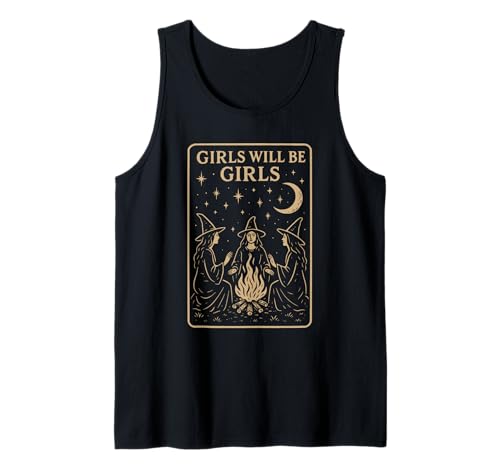 Girl Will Be Girls Lustiges Hexenfeministisches Halloween Tank Top von Funny Witch Tees & Accessories