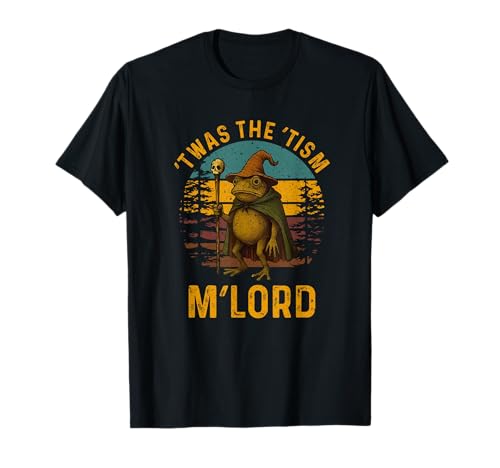 TWAS The 'Tism M'Lord Lustiges Zauberer-Frosch-Shirt für Herren T-Shirt TWAS The 'Tism M'Lord Lustiges Zauberer-Frosch-Shirt für Herren T-Shirt von Funny Wizard Frog Autism Retro Shirt Mens Kids