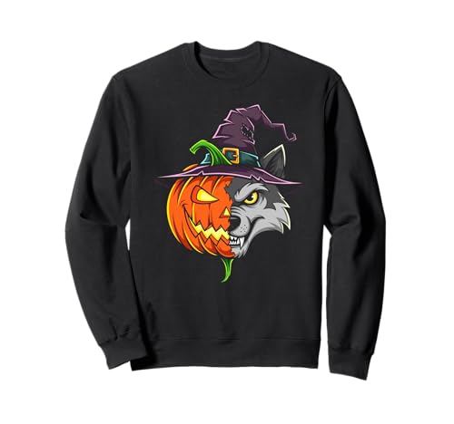 Wolf Kürbis Jack O Laterne Halloween Kinder Herren Damen Sweatshirt Wolf Kürbis Jack O Laterne Halloween Kinder Herren Damen Sweatshirt von Funny Wolves Lovers Halloween Pumpkin Outfits