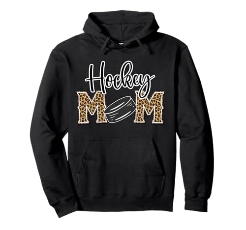 Hockey Mom Leopard Print Gepard Eishockey Stolze Mama Pullover Hoodie von Funny Women's Leopard Hockey Mom Apparel