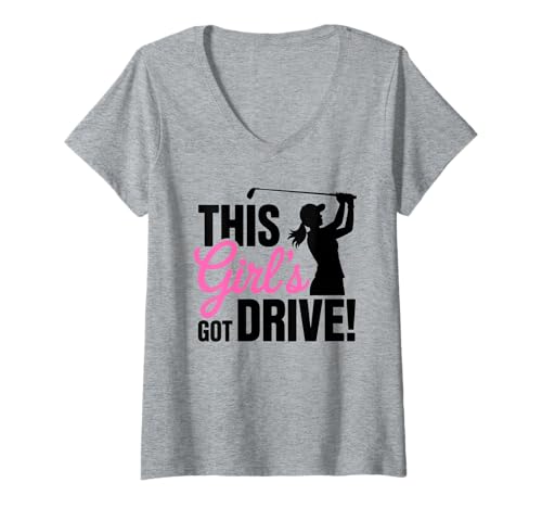 Damen Lustiger Damen-Golf-Mädchen-Golf-Humor T-Shirt mit V-Ausschnitt Damen Lustiger Damen-Golf-Mädchen-Golf-Humor T-Shirt mit V-Ausschnitt von Funny Womens Golf Female Golfers Crew