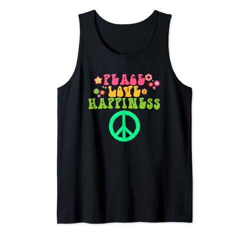 Peace Love Happiness Lustige Hippie Kostüm für Damen Herren Tank Top Peace Love Happiness Lustige Hippie Kostüm für Damen Herren Tank Top von Lustiges Hippie Kostüm Co.